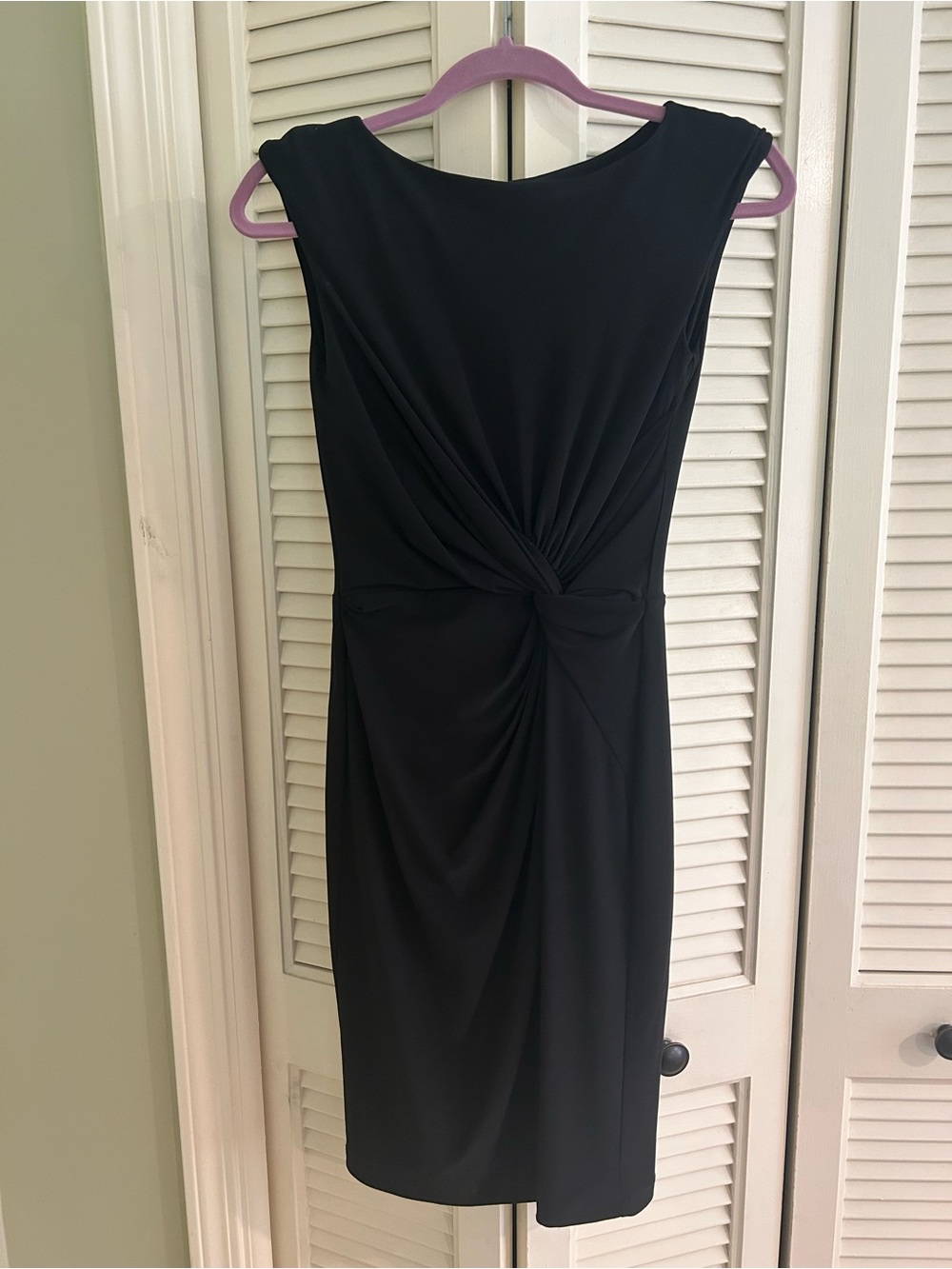 Lauren Ralph Lauren Black Twist-Front Sheath Dress